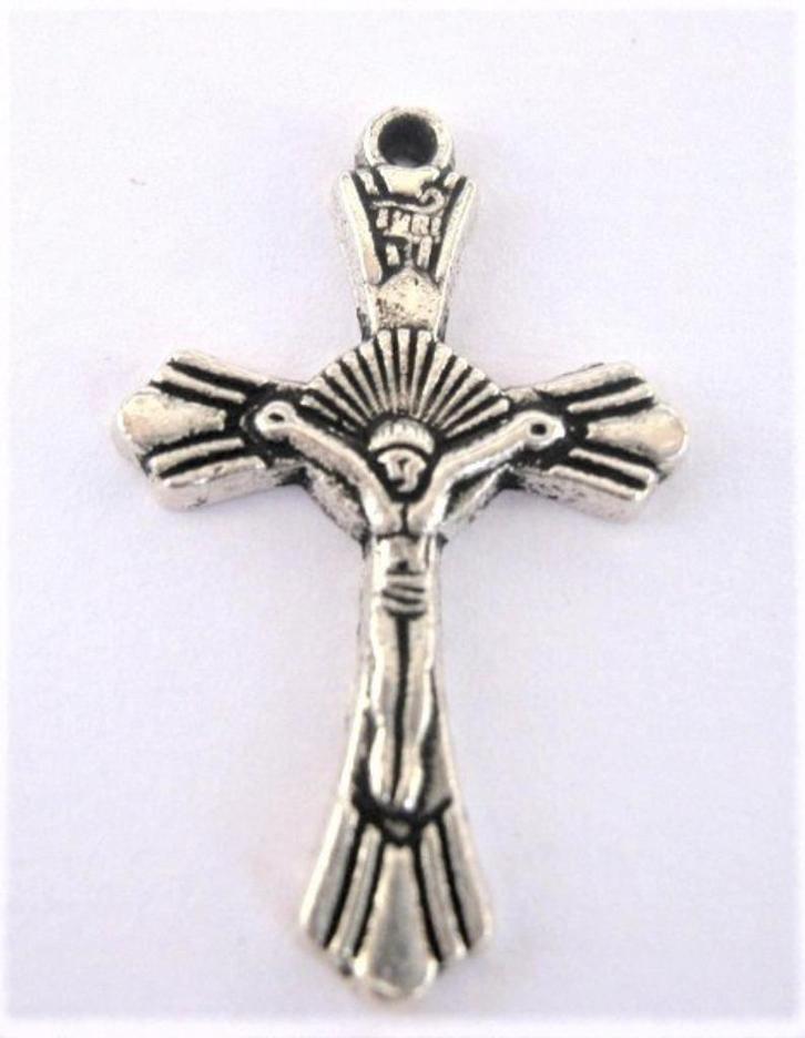 Zilveren Crucifix kruisje hangertje (17), Antiek en Kunst, Antiek | Religie, Ophalen
