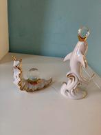 Oude Slak & Dolfijn met Bal - Decoratieve Beelden, Ophalen, Gebruikt, Overige materialen, Dierenbeeld