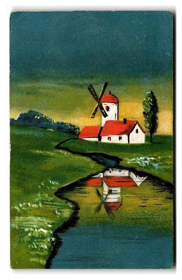 Molen bij zonsondergang beschikbaar voor biedingen