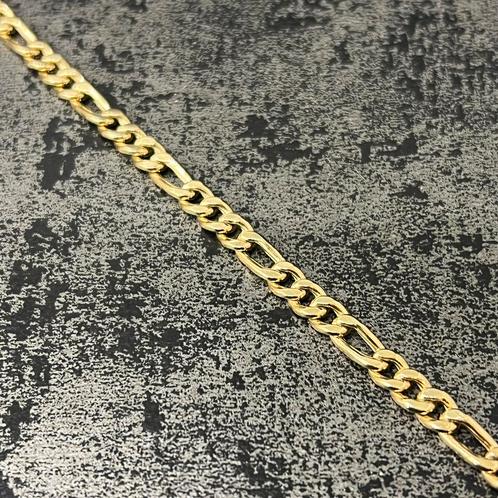 14k gouden armband figaro schakel nieuw, Sieraden, Tassen en Uiterlijk, Armbanden, Ophalen of Verzenden