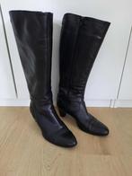Manfield, zwarte leren dames laarzen, Kleding | Dames, Schoenen, Hoge laarzen, Zwart, Ophalen of Verzenden, Zo goed als nieuw