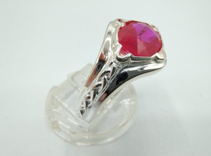 Zilveren ring van Gandalf, Narya, 21 mm, Sieraden, Tassen en Uiterlijk, Ringen, Zo goed als nieuw, Heer, 20 of groter, Zilver