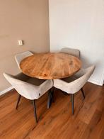 Mango Ronde Eettafel met 4 Stoelen, Huis en Inrichting, Tafels | Eettafels, 100 tot 150 cm, Ophalen of Verzenden, Zo goed als nieuw