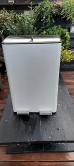 Prullenbak 2 x 30 ltr, Ophalen, Met pedaal, Nieuw, Metaal