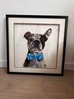 Schilderij Franse bulldog, 50 tot 75 cm, Ophalen of Verzenden, Zo goed als nieuw, Schilderij
