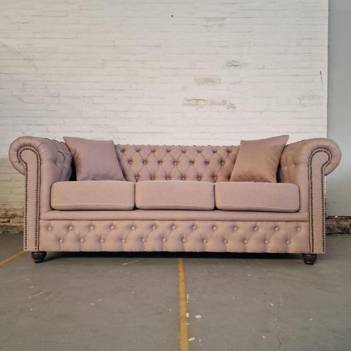 Chesterfield Bank Bahama Zandkleur (3-zits), Antiek en Kunst, Antiek | Meubels | Stoelen en Banken, Ophalen