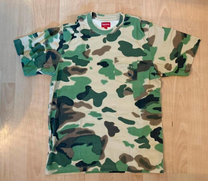 Supreme Camo t-shirt | M, Kleding | Heren, T-shirts, Zo goed als nieuw, Maat 48/50 (M), Groen, Ophalen of Verzenden