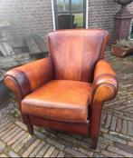 Schapenleren Fauteuil in Goede Staat, Huis en Inrichting, Fauteuils, Ophalen of Verzenden, Gebruikt, Leer, 75 tot 100 cm