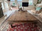 Unieke Indiase Salontafel Teakhout, Ophalen, Gebruikt, 100 tot 150 cm, Teakhout