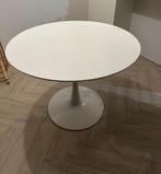 Witte ronde eettafel - 100 cm diameter, Huis en Inrichting, Tafels | Eettafels, Ophalen, Gebruikt, Rond, Vier personen
