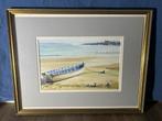 Aquarel schilderij van een boot op strand, John R. Reilly, Ophalen