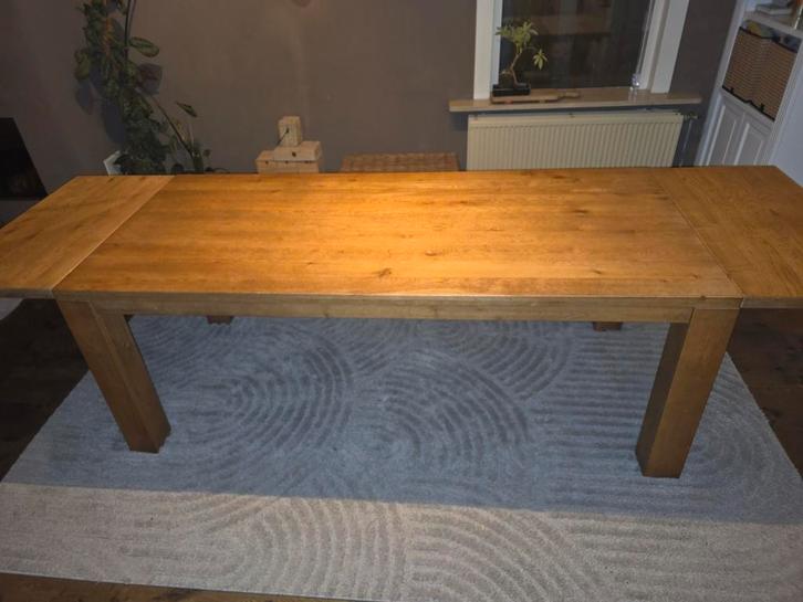 Uitschuifbare Eikenhouten Tafel, Huis en Inrichting, Tafels | Eettafels, Gebruikt, 50 tot 100 cm, 200 cm of meer, Rechthoekig