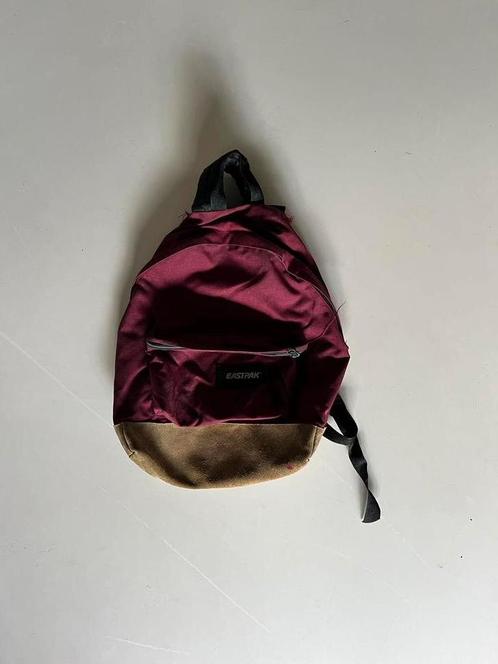 Eastpak vintage tas met leren onderkant, Sieraden, Tassen en Uiterlijk, Tassen | Schooltassen, Gebruikt, Rugtas, 40 tot 50 cm