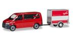VW T6 Bus + aanhanger Herpa, Ophalen of Verzenden, Nieuw, Bus of Vrachtwagen, Herpa