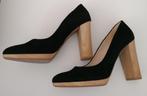 Peter Kaiser hoge pumps zwart suede + hout hak mt 39.5 tnc, Peter Kaiser, Pumps, ., Zwart