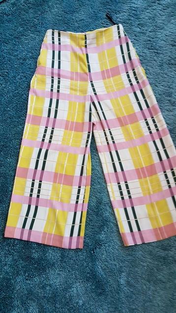 Topshop broek roze geel wit culotte 36 / S  als nieuw