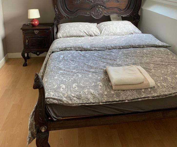 Mooie antiek houten Biedermeijer bed (Bed&Breakfast), Antiek en Kunst, Antiek | Meubels | Bedden, Ophalen