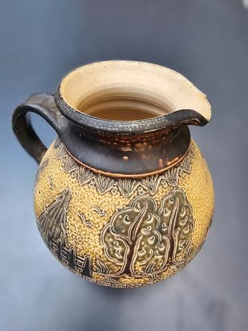 Steengoed zoutglazuur kruik handgemaakt beschikbaar voor biedingen