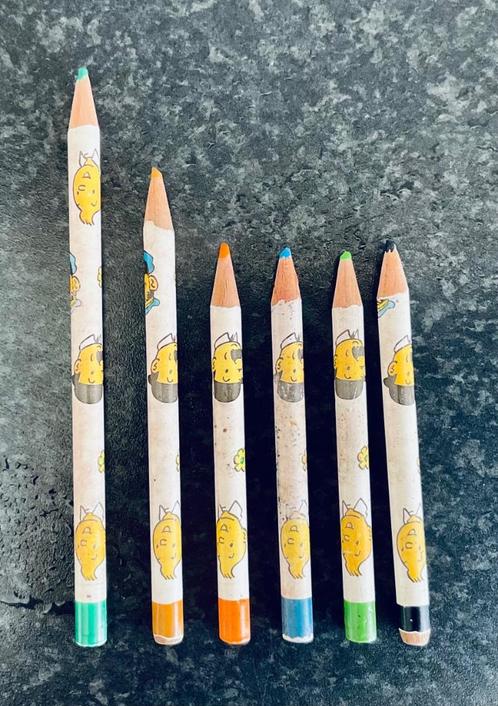 6x Kuifje en Bobbie Kleurpotloden (Hergé Lombard), Verzamelen, Stripfiguren, Gebruikt, Gebruiksvoorwerp, Kuifje, Ophalen of Verzenden