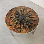 Vintage keramiek fatlava tegeltafel rond, Ophalen