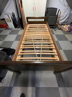 ledikant, 200 x 90 cm met elektrisch verstelbare lattenbodem, Ophalen, 90 cm, Eenpersoons, Bruin