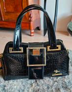 Tas lak krokodillenprint Amazon, Sieraden, Tassen en Uiterlijk, Tassen | Damestassen, Verzenden, Nieuw, Zwart, Handtas