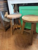 Robuust teakhouten ronde kruk, Huis en Inrichting, Krukjes, Ophalen, Nieuw, Hout