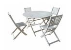 Ronde tuinset Ravello | 5-delig | Fossil Grey | Acacia | Eur, 4 zitplaatsen, Verzenden, Nieuw, Tuinset