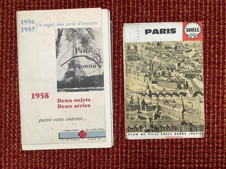 Vintage Toerisme ‘56 + Plattegrond Parijs 1967/68, Boeken, Atlassen en Landkaarten, Gelezen, Landkaart, Frankrijk, 1800 tot 2000