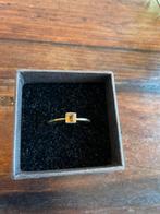 Mooie ring met gele steen, Ophalen of Verzenden, Zo goed als nieuw, Dame