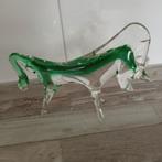 Murano Glas Stier - Groen, Antiek en Kunst, Antiek | Glas en Kristal, Ophalen of Verzenden