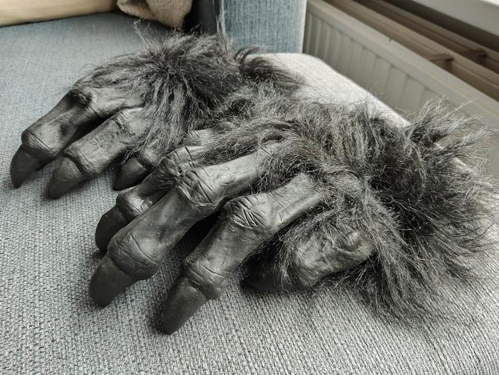 Halloween weerwolf klauwen (handschoenen), Hobby en Vrije tijd, Feestartikelen, Zo goed als nieuw, Overige typen, Halloween of Griezel