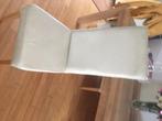 6 stuks leren eetkamerstoelen (creme), Gebruikt, Overige kleuren, Hout, Ophalen of Verzenden