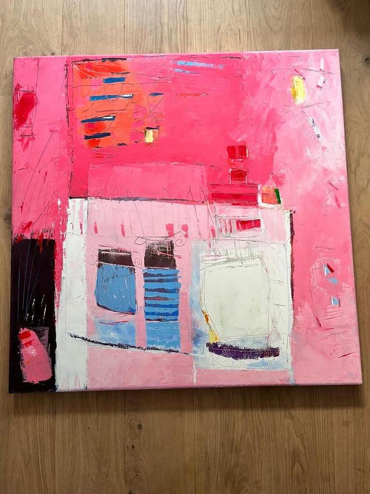 Marianne Dessing-Oomen Schilderij 100x100cm, Antiek en Kunst, Kunst | Schilderijen | Abstract, Ophalen of Verzenden