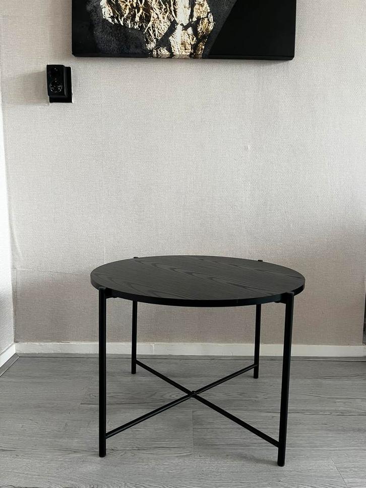 Salontafel - zwart- ijzer poten, Huis en Inrichting, Tafels | Salontafels, Zo goed als nieuw, Minder dan 50 cm, 50 tot 100 cm