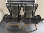 Zwarten rieten stoelen, Ophalen, Twee, Zwart, Zo goed als nieuw
