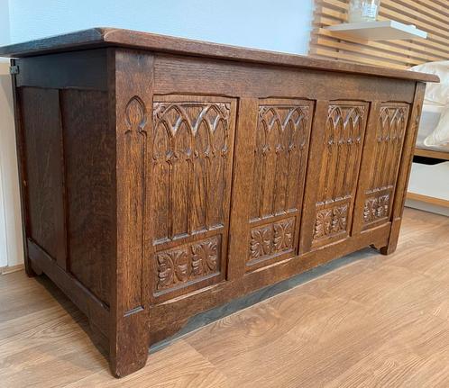 Vintage/antieke dekenkist / opberg kist, Huis en Inrichting, Woonaccessoires | Kisten, Gebruikt, 50 tot 75 cm, 50 tot 75 cm, 100 tot 150 cm