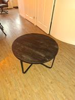 Zwarte houten salontafel - Ø80cm, hoogte 58cm, Huis en Inrichting, Tafels | Salontafels, Ophalen, 50 tot 75 cm, Rond, 50 tot 100 cm