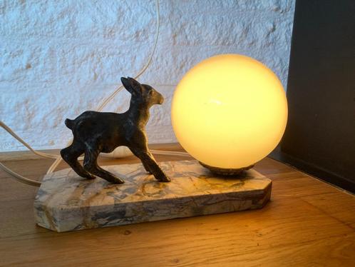 lampje met bok art deco jaren 30, Antiek en Kunst, Antiek | Lampen, Ophalen of Verzenden