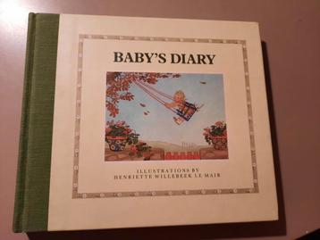 babyboek diary , nieuw, vintage retro tekeningen H.Willebeek