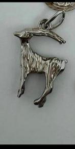 Zilveren bedel hanger ree hert voor bedelarmband ketting, Overige merken, Ophalen of Verzenden, Zo goed als nieuw, 4 bedels of meer