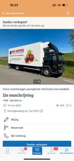 Volvo fl 210 vrachtwagen met hoel vriesbak korler laadklep, Euro 2, Stof, Zwart, Diesel