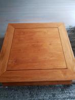 Teakhouten opiumtafel met RVS poten - 150x150cm, Huis en Inrichting, Ophalen, Gebruikt, 150 tot 200 cm, Minder dan 50 cm