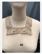 Bruin vintage Rechthoekig Kraagje gehaakt, Ophalen of Verzenden