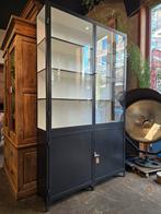 Glas & Staal | extra hoge vitrinekast | apothekerskast, 100 tot 150 cm, Old basics, Ophalen of Verzenden, Old basics