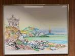 Lithografie “Chalet Basco Scandinave” van Marcel Genay, Ophalen, Overige typen, Zo goed als nieuw, 50 tot 75 cm