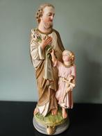 Jozef en kindje Jezus, groot vintage gipsen beeld, Ophalen of Verzenden, Gebruikt