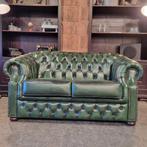 Chesterfield 2-zits bank Charlston antiek groen, 150 tot 200 cm, Chesterfield, Ophalen of Verzenden, Rechte bank