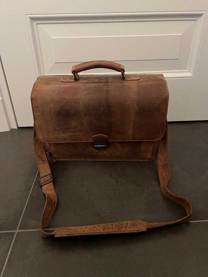 Old West laptoptas 17,3 inch (43cm), Computers en Software, Laptoptassen, Zo goed als nieuw, Schoudertas, 17 inch of meer, Ophalen of Verzenden