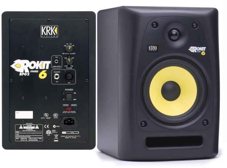 KRK Rokit 6 RP6 G3 Studiomonitor actief, zwart set a 2 st., Audio, Tv en Foto, Luidsprekers, Zo goed als nieuw, Front, Rear of Stereo speakers
